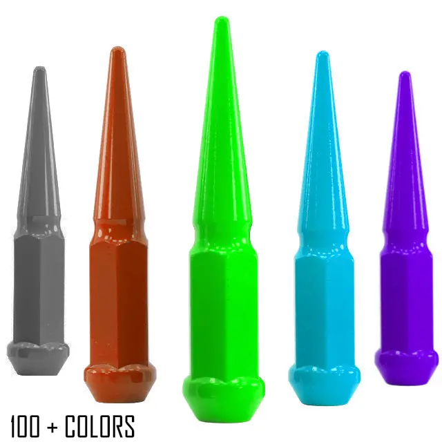 32 Pc 14X1.5 Spike Lug Nuts 4.5" Tall - Powder Coated - Various Colors 1