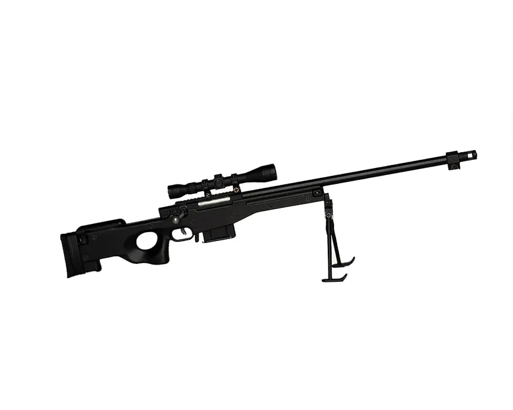 Goat Gun Miniature 1:3 Scale Model Mini Sniper Model Sr L96 Diecast Metal Building Kit - Black 1