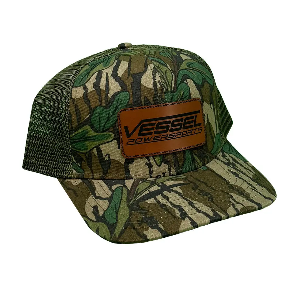 Vessel Leather Patch Logo Mossy Oak Green Leaf 1