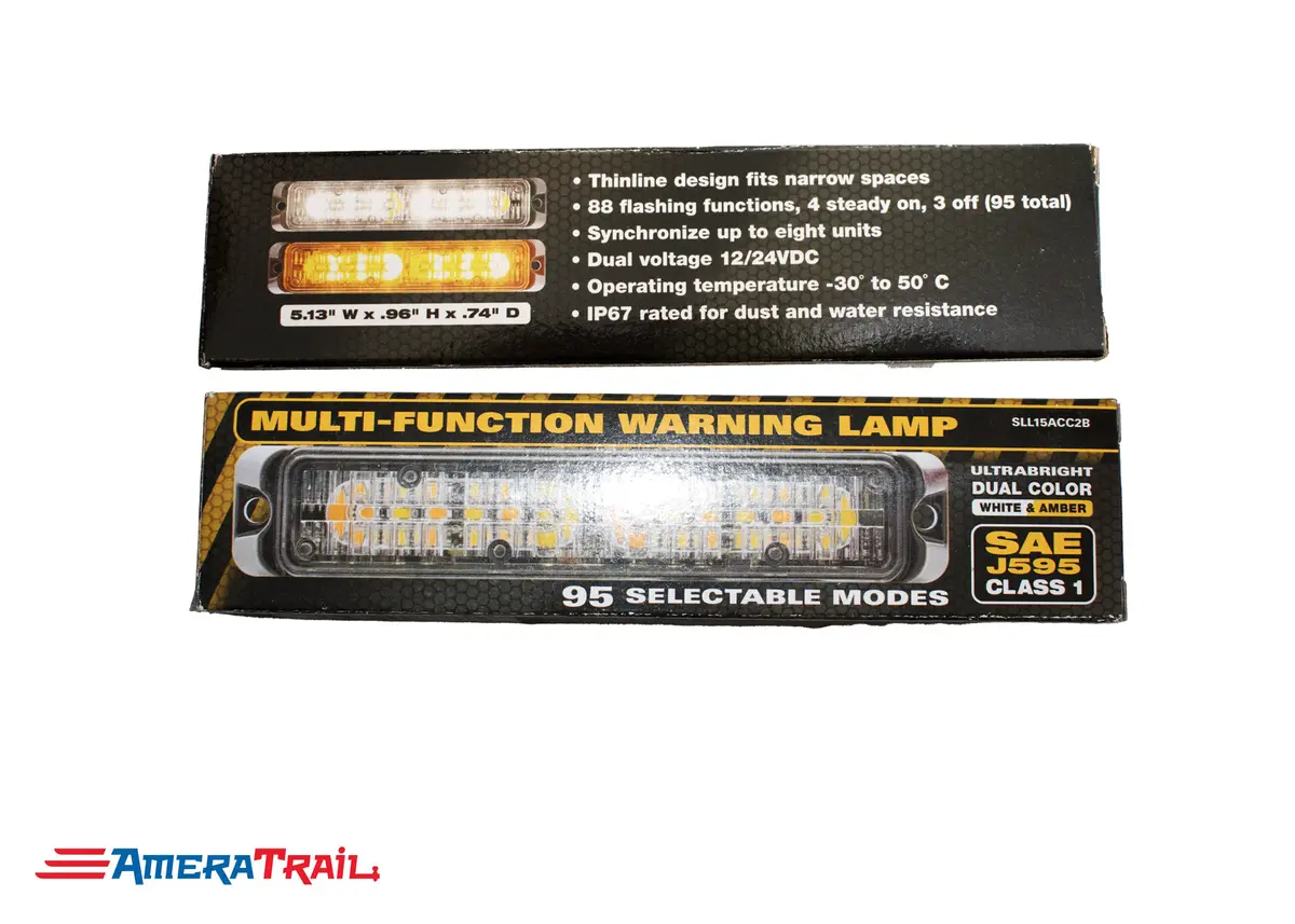 4 1/2" X1" Led Multi-Functional Amber/White Warning Lamp 1