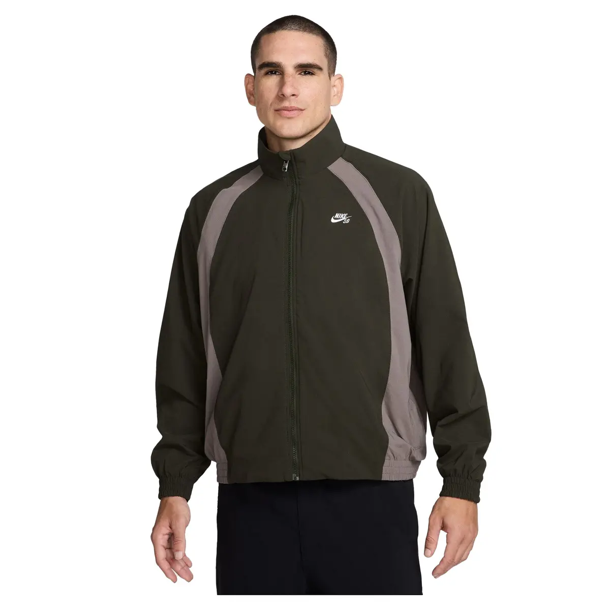 Nike Sb Full Zip Woven Track Jacket Sequoia/Cave Stone/White 1