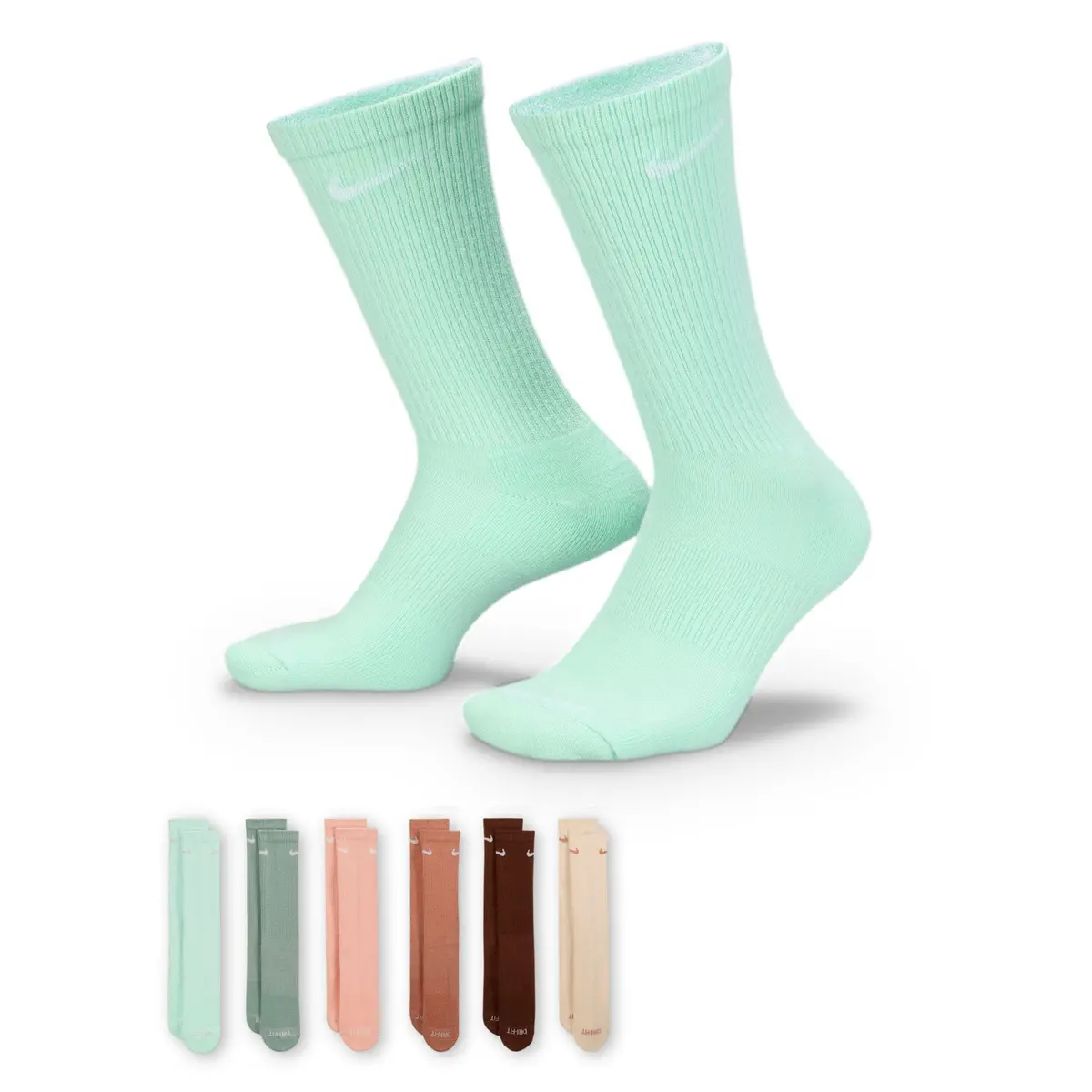 Nike Sb Everyday Plus Crew Sock Multi Color Pastel 6 Pack 1