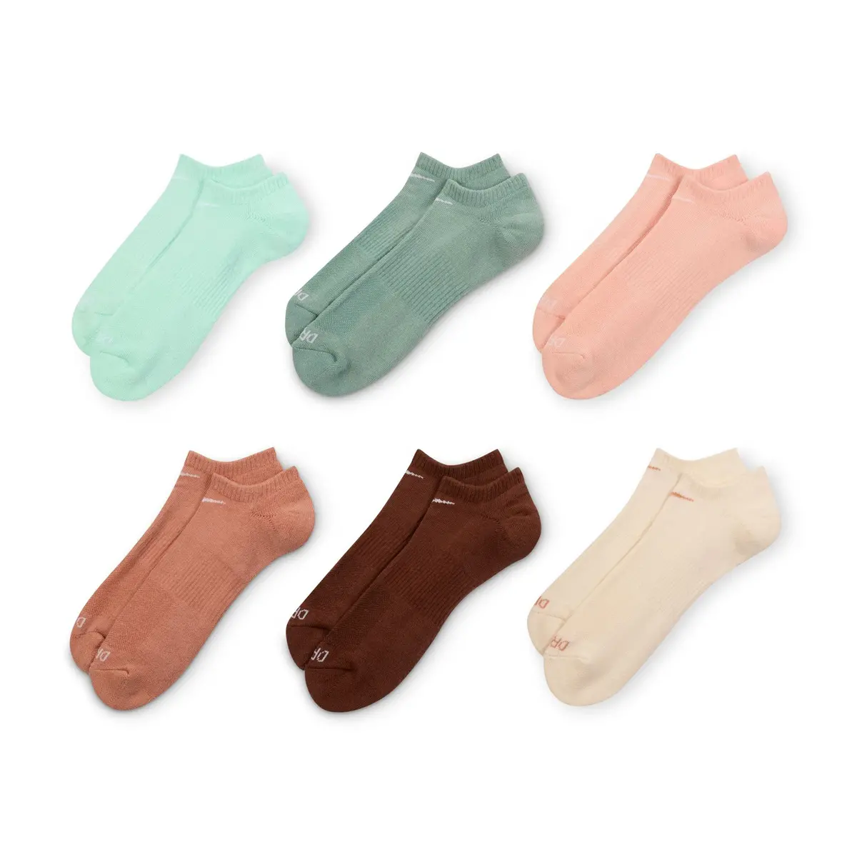 Nike Sb Everyday Plus No Show Sock Multi Color Pastel 6 Pack 2