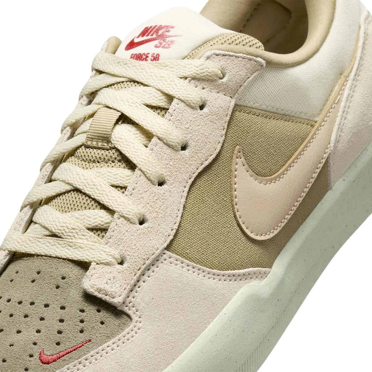Nike Sb Force 58 Coconut Milk/Neutral Olive/University Red/Linen 8