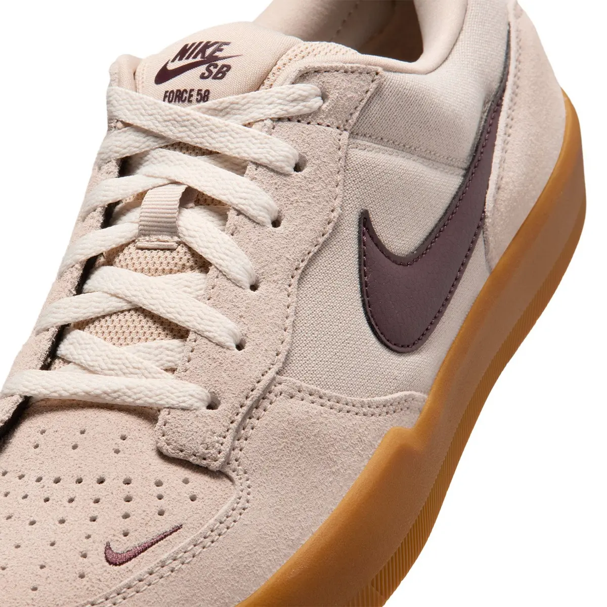 Nike Sb Force 58 Cream Ii/Gum/Burgundy Crush 8