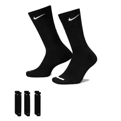 Nike Sb Everyday Plus Crew Socks 3 Pack Black/White 1