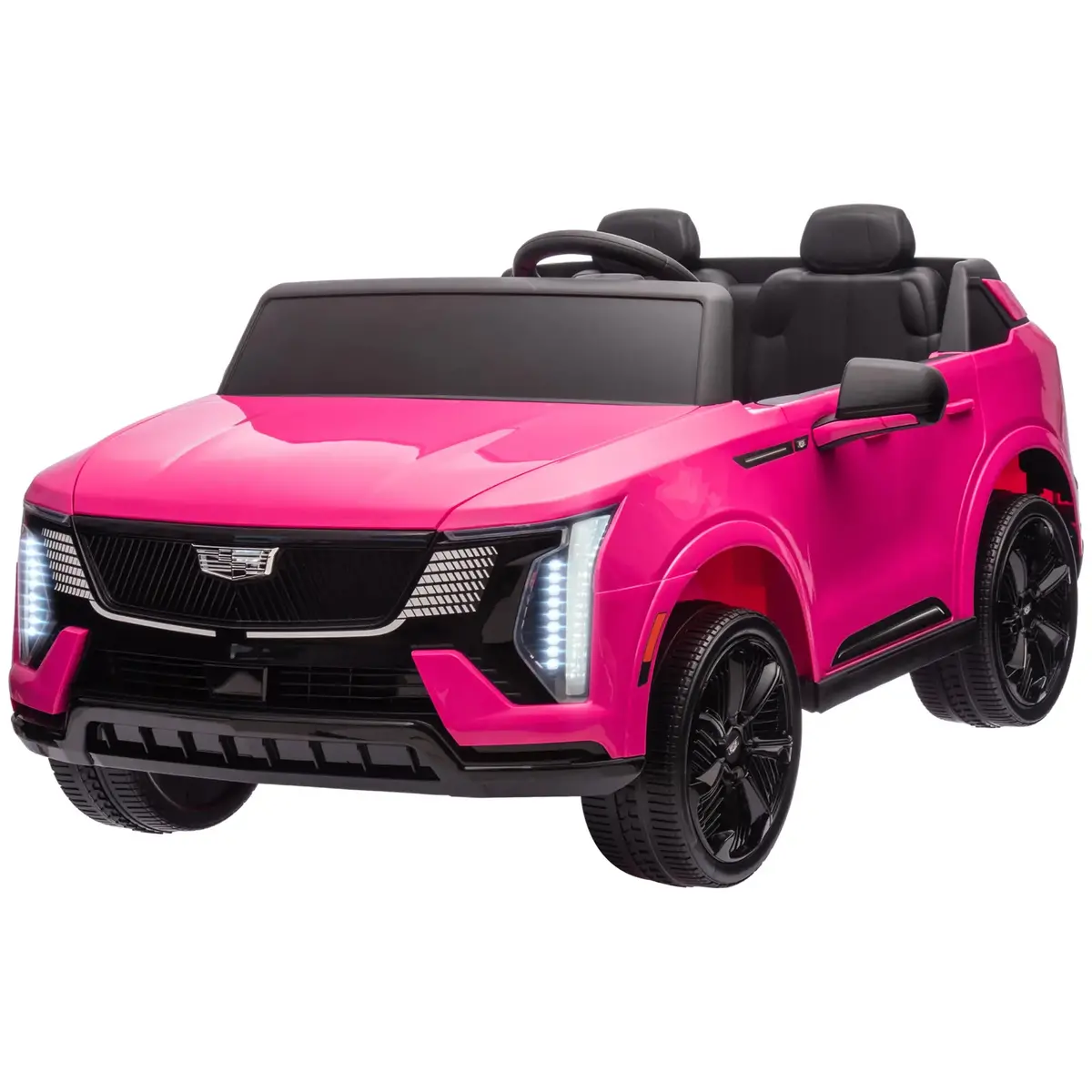 Qaba 2-Seater Ride On Truck, 12V Cadillac Escalade Licensed Kids Electric Car With Remote , Spring Suspension, White 1