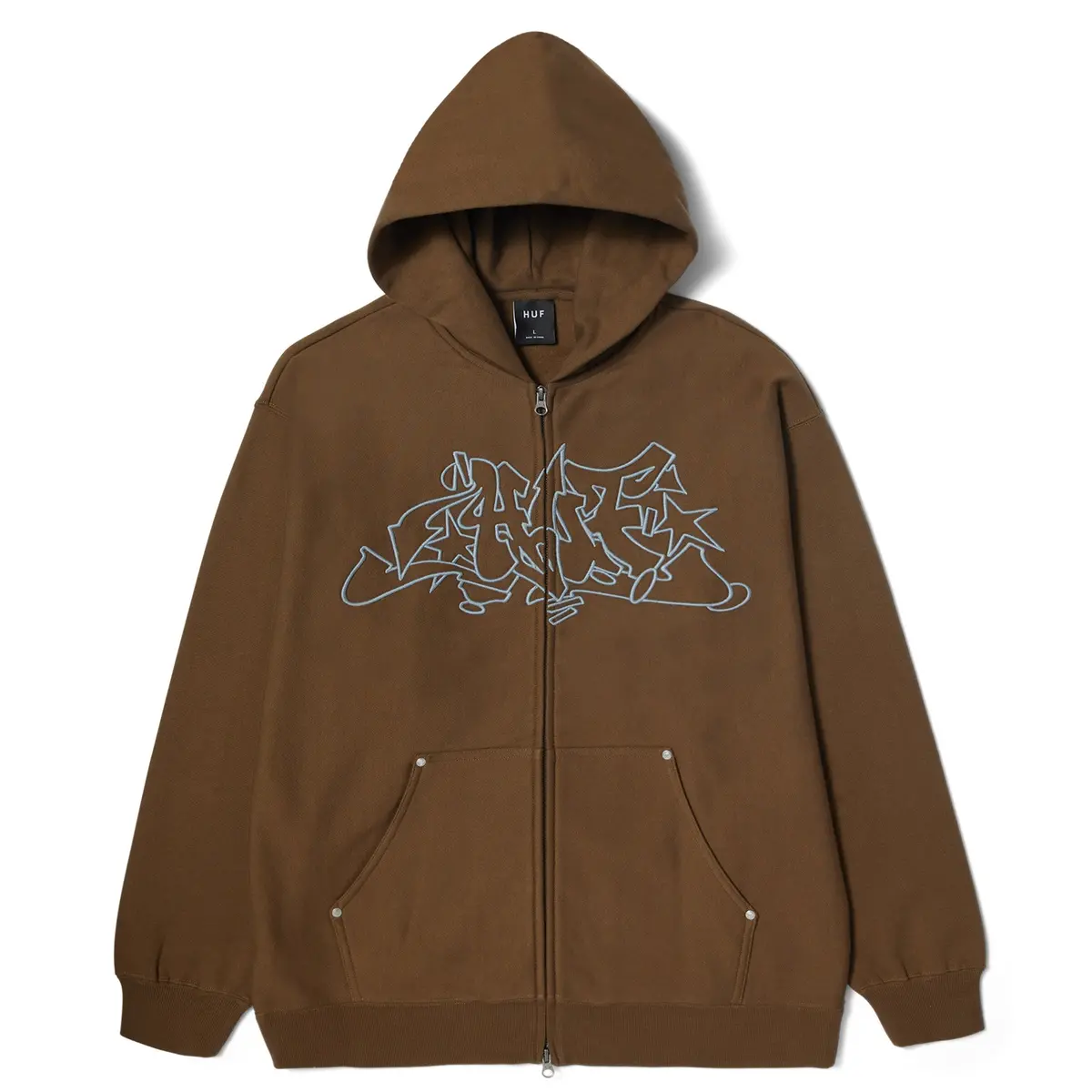 Huf Outlines Heavy Weight Fz Fleece Brown 1