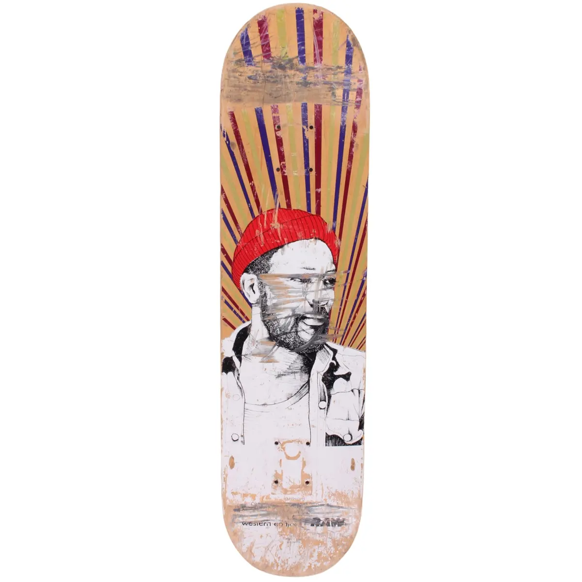 Overripe Raw X Western Edition Marvin Gaye Deck (Skated) (2009) 7.5" 1