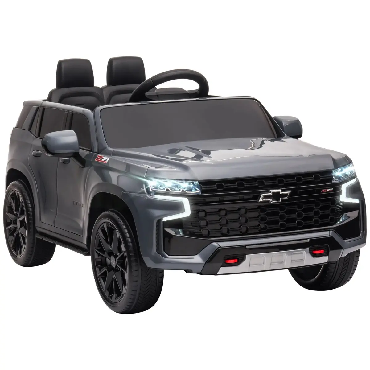 Aosom 12V Licensed Chevrolet Tahoe Ride On Car With Remote Control For 3-6 Years Old, Grey 5 1