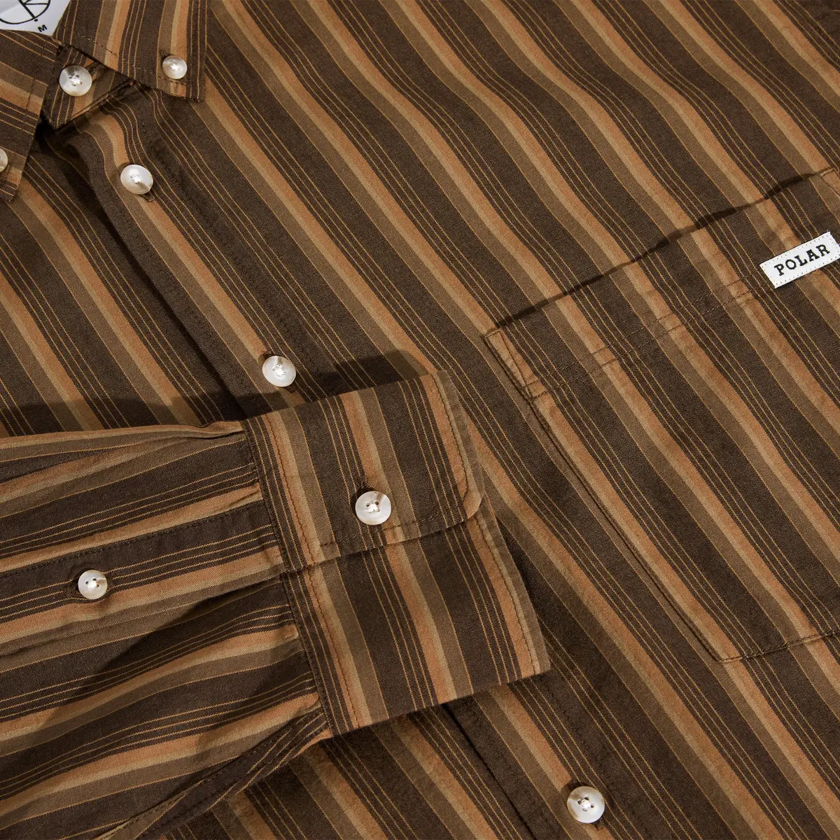Polar Skate Co. Ben Ls Shirt Brown Stripes 3