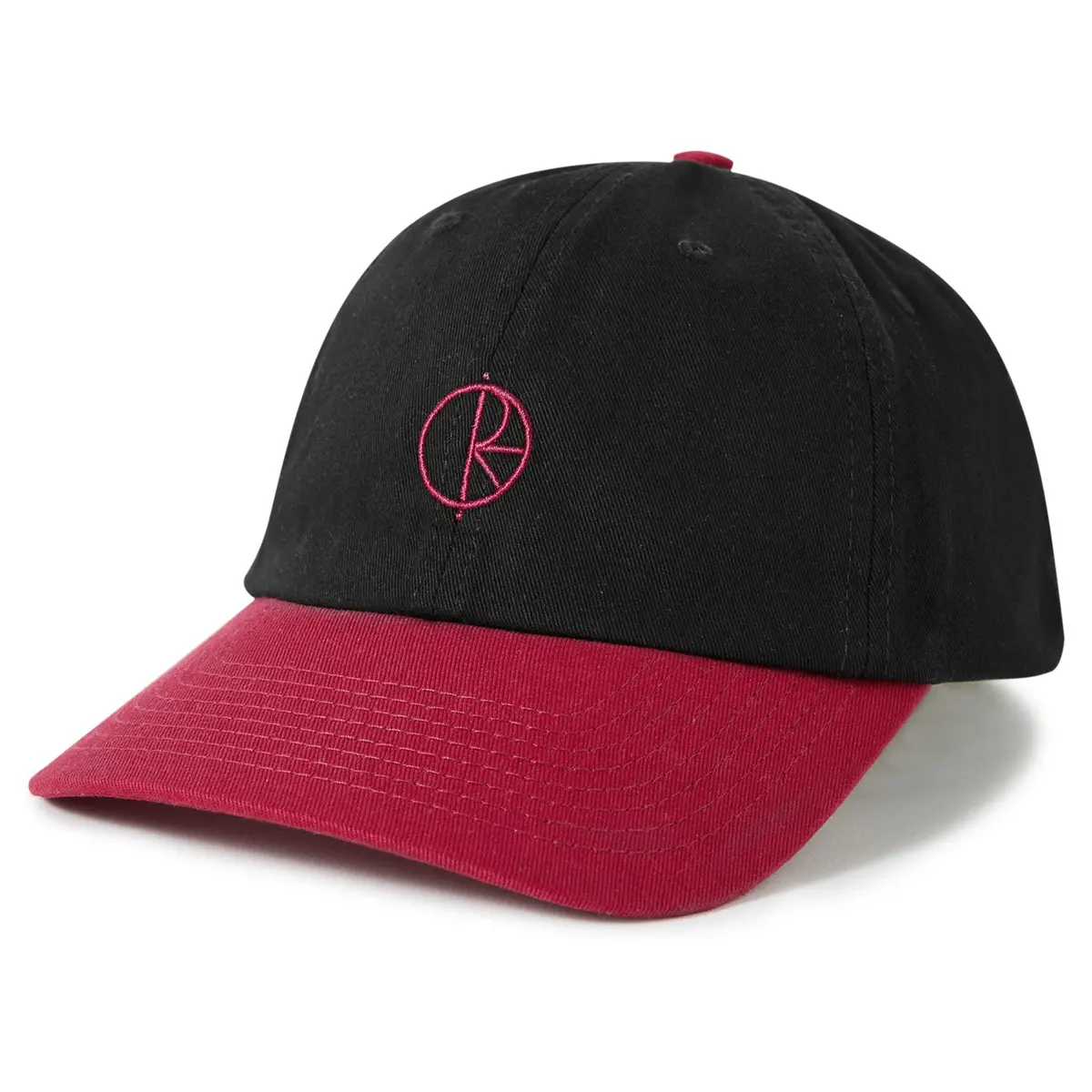 Polar Skate Co. Sai Cap Stroke Logo Black/Redcurrant 1