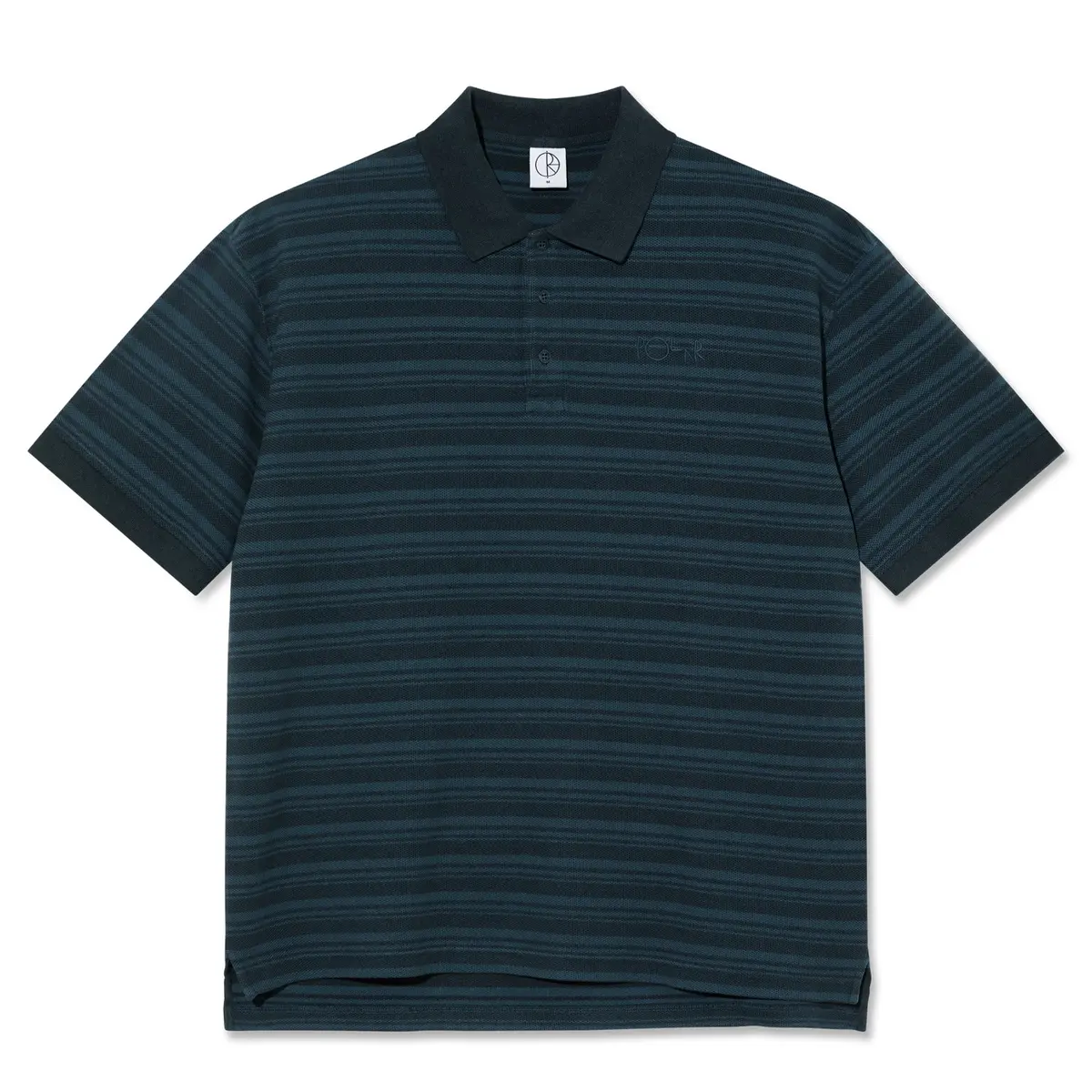 Polar Skate Co. Surf Polo Shirt Stripe Neptune Blue 1