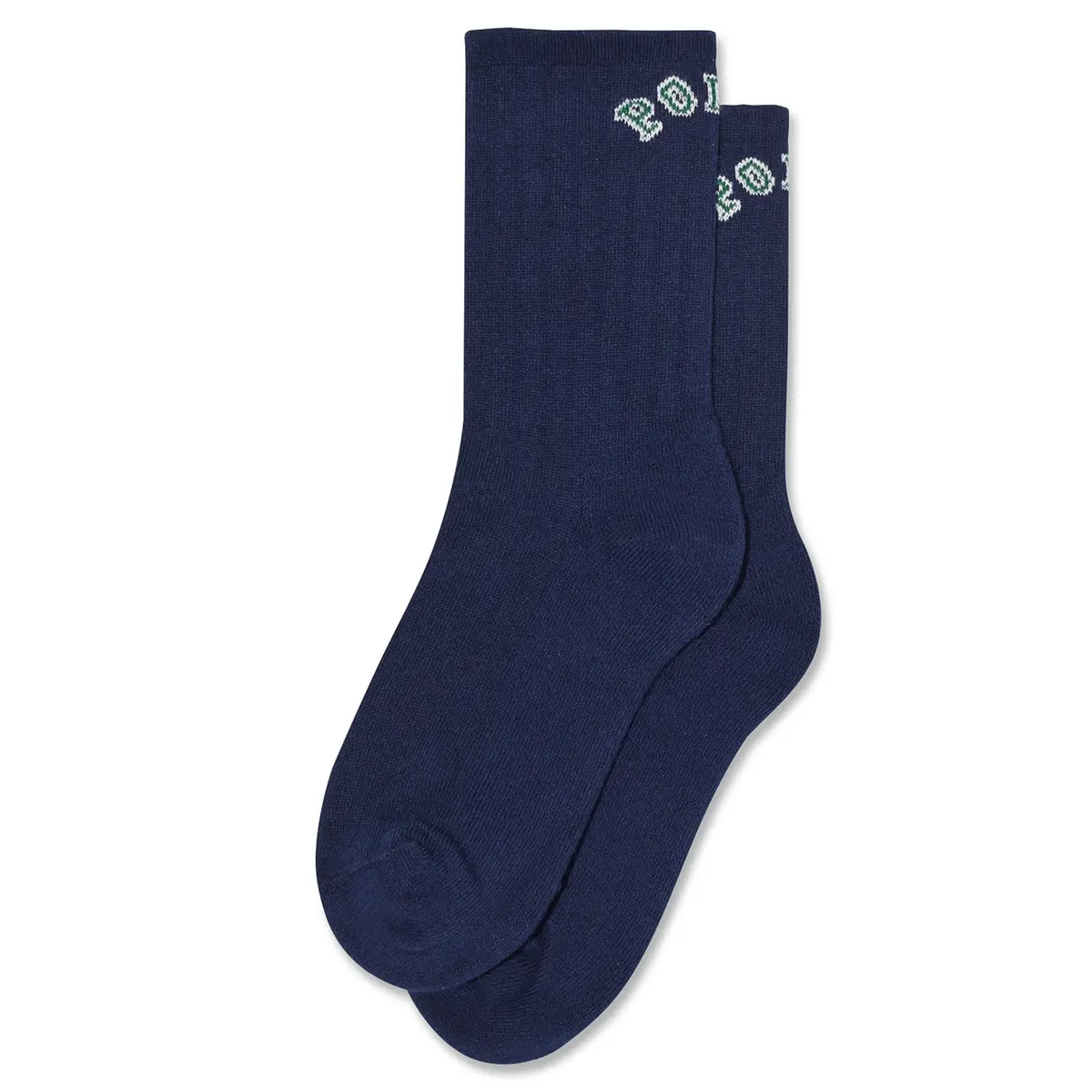 Polar Skate Co. Large Rib Socks College Logo Dark Blue 1