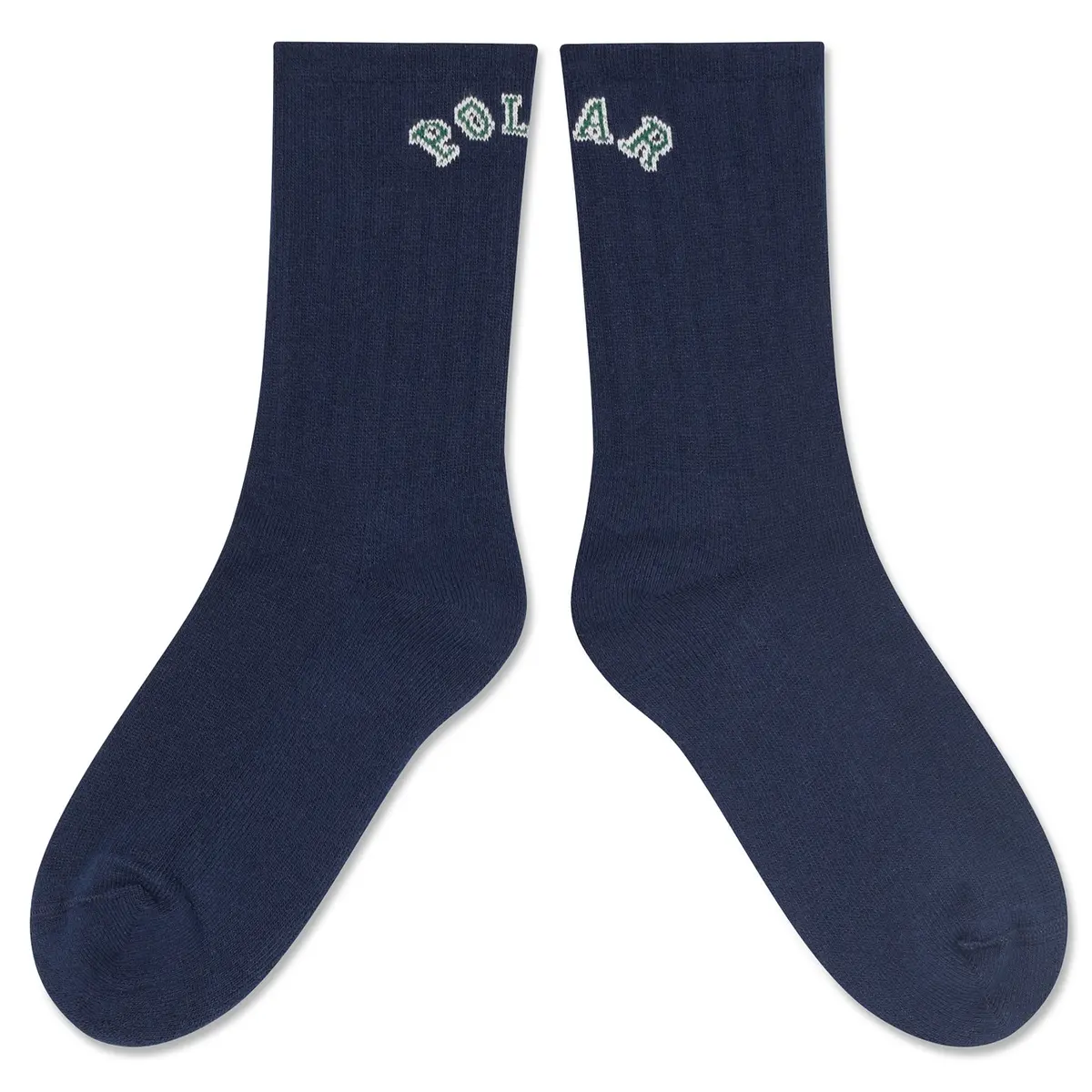 Polar Skate Co. Large Rib Socks College Logo Dark Blue 2