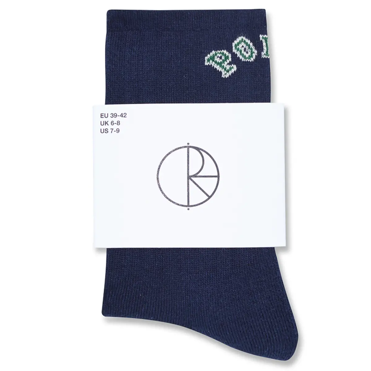 Polar Skate Co. Large Rib Socks College Logo Dark Blue 3