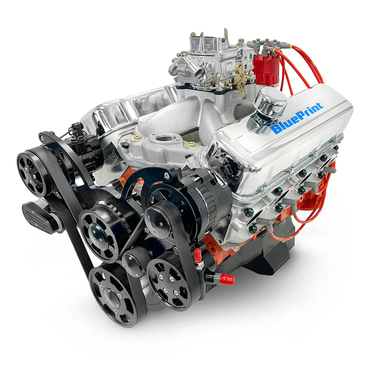 Gm Big Block Compatible 502 C.I. Pro Series Engine - 627 Horsepower - Deluxe Dressed - Black Pulley Kit - Carbureted 1