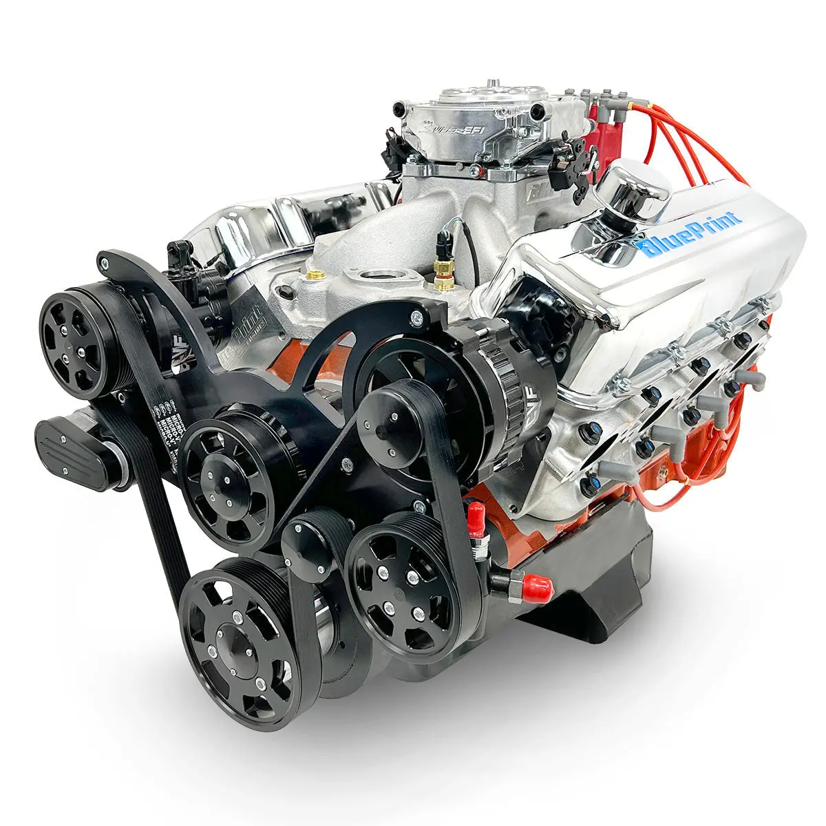 Gm Big Block Compatible 502 C.I. Pro Series Engine - 627 Horsepower - Deluxe Dressed - Polished Pulley Kit - Fuel Injected 1