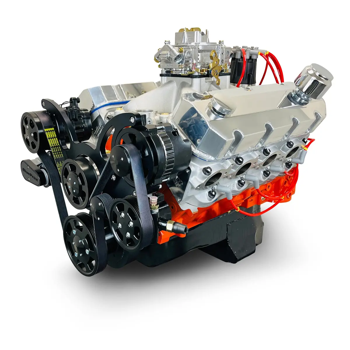 Gm Big Block Compatible 540 C.I. Pro Series Engine - 670 Horsepower - Deluxe Dressed - Black Pulley Kit - Carbureted 1