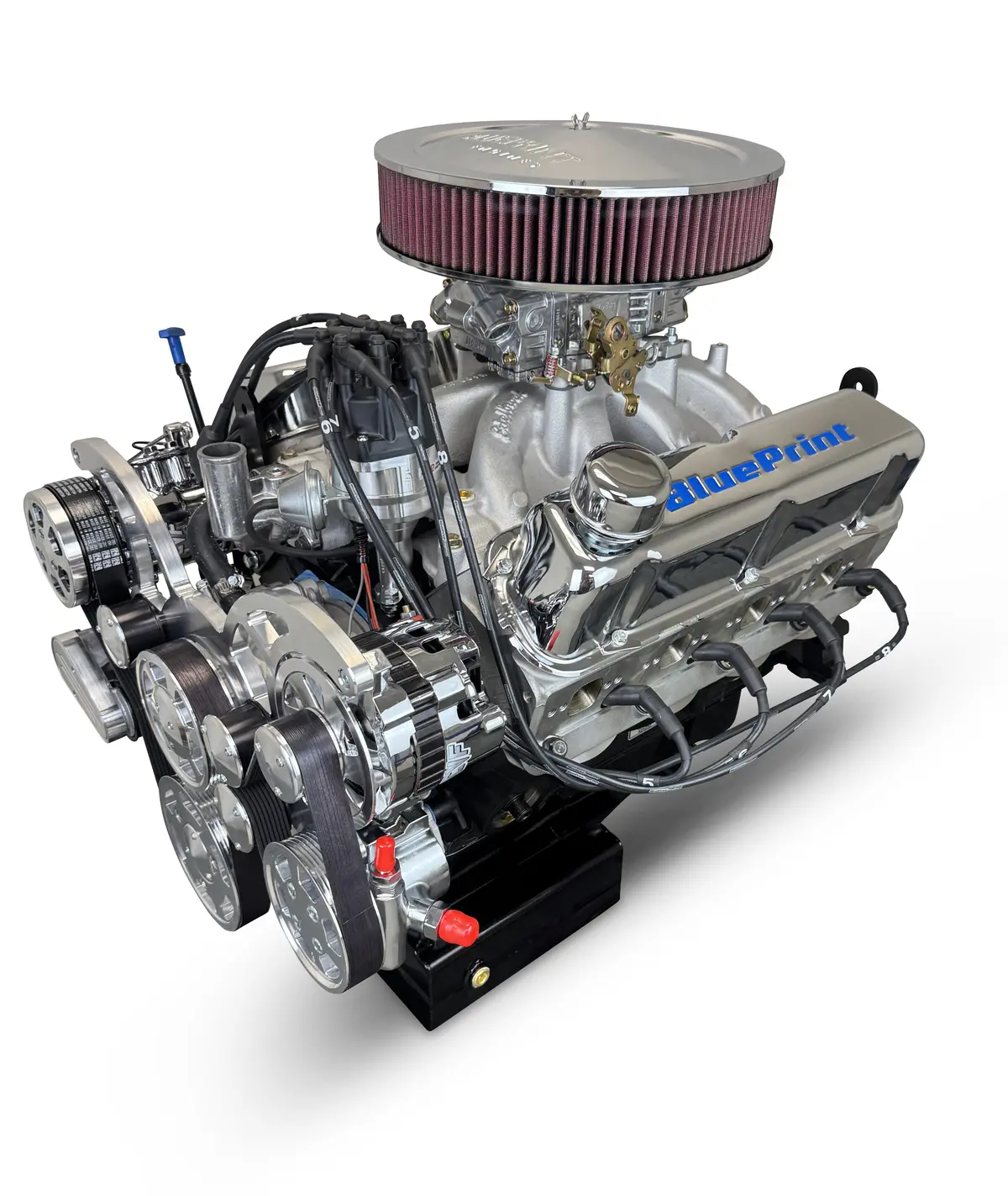 Ford Small Block Compatible 427 C.I. Pro Series Engine - 541 Horsepower - Deluxe Dressed - Polished Pulley Kit- Front Sump -Carbureted 1