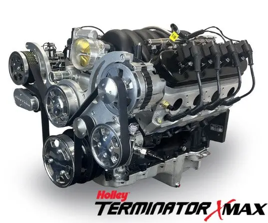 Gm Ls Compatible 376 C.I. Pro Series Engine - 530 Horsepower - Deluxe Dressed - Polished Pulley Kit - Holley Terminator X Efi System 1