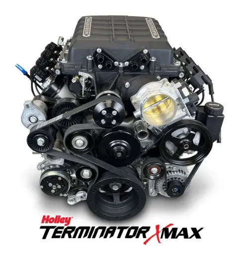 Gm Ls Compatible 427 C.I. Pro Series Engine - 830 Horsepower - Deluxe Dressed - Black Pulley Kit - Holley Terminator X Efi System 1