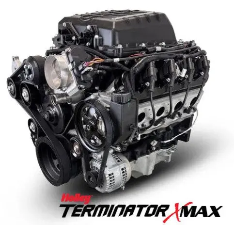 Gm Ls Compatible 376 C.I. Pro Series Engine - 700 Horsepower - Deluxe Dressed - Black Pulley Kit - Holley Terminator X Efi System 1