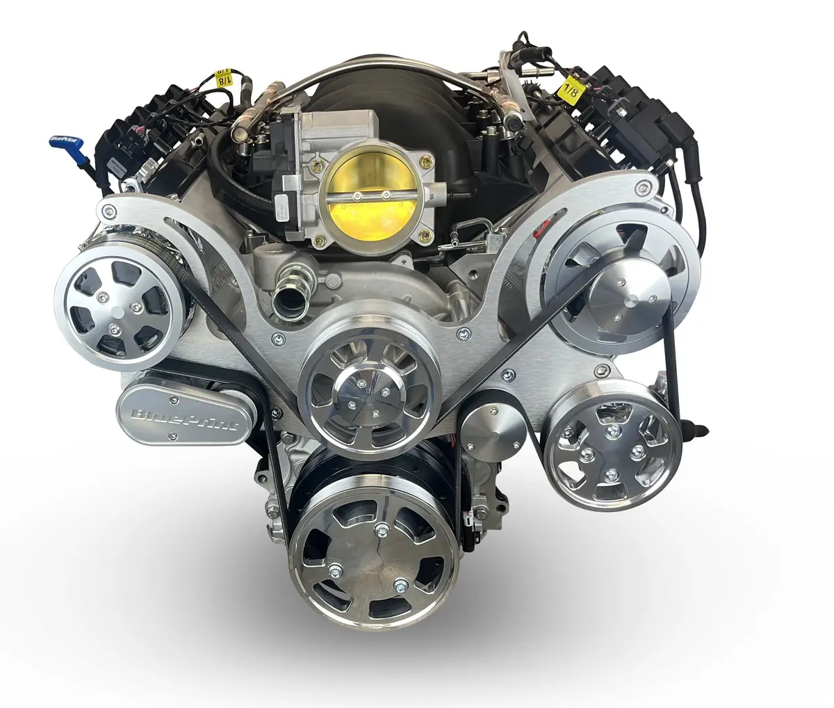 Gm Ls Compatible 427 C.I. Pro Series Engine - 605 Horsepower - Deluxe Dressed - Polished Pulley Kit - Holley Terminator X Efi System 2