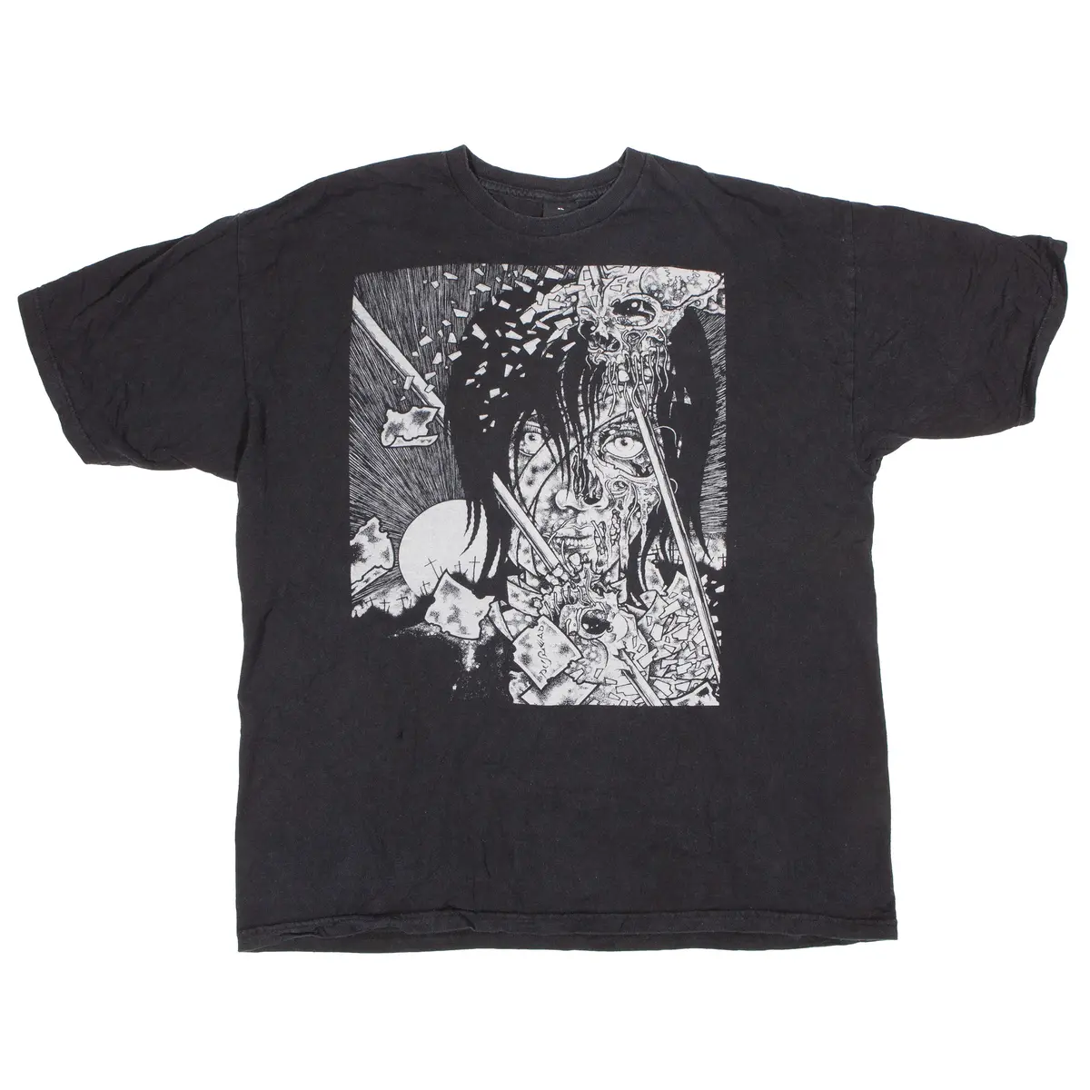 Overripe Pushead For Upper Playground/Fifty 24Sf Graveyard 1 Shattered Face Tee Black Xl 1