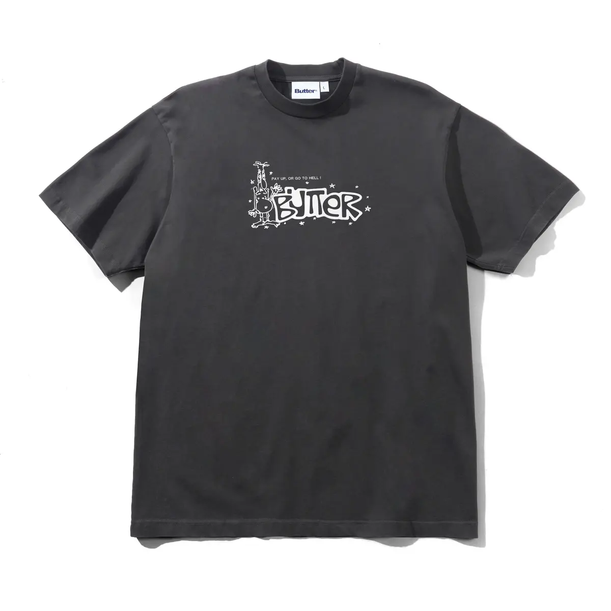 Butter Goods Pay Up Tee Charcoal 1