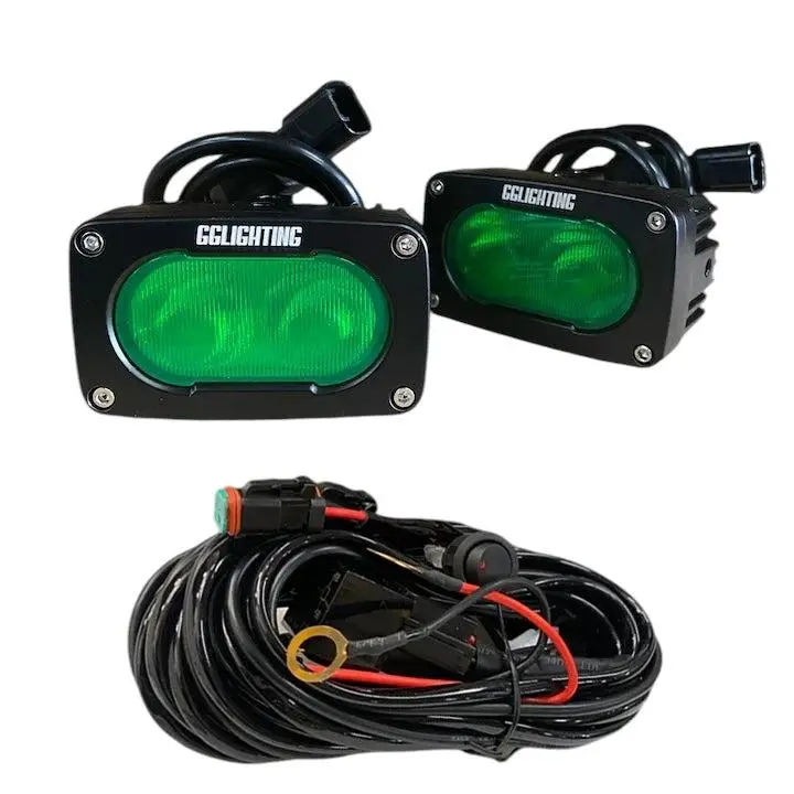 Gp10 Offroad Led Pod Bundle Green With Free Wiring Harness By Gg Lighting 1