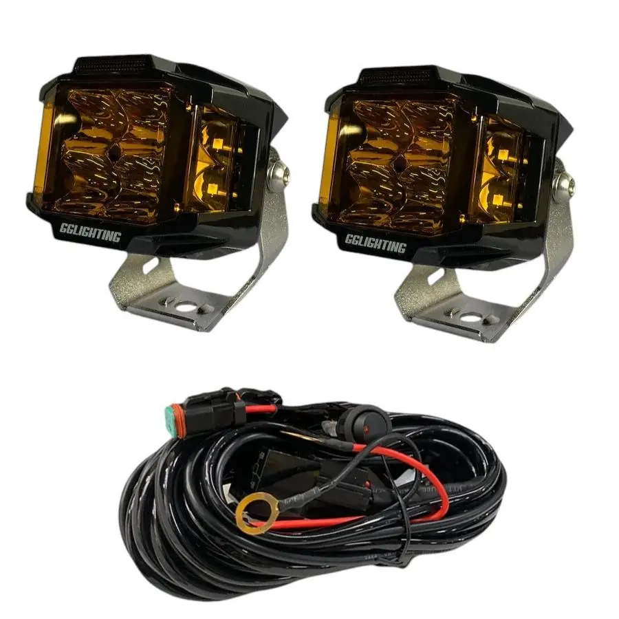 Amber Cb30 Pod Bundle With Wiring Harness By Gg Lighting 1