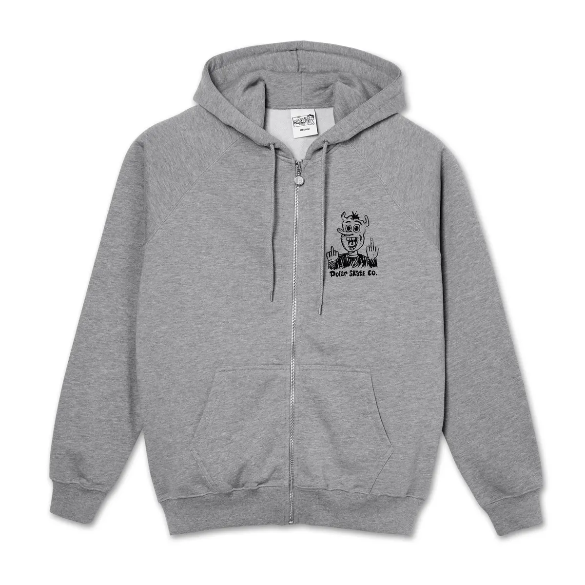 Polar Skate Co. Devil Man Zip Hoodie Heather Grey 1