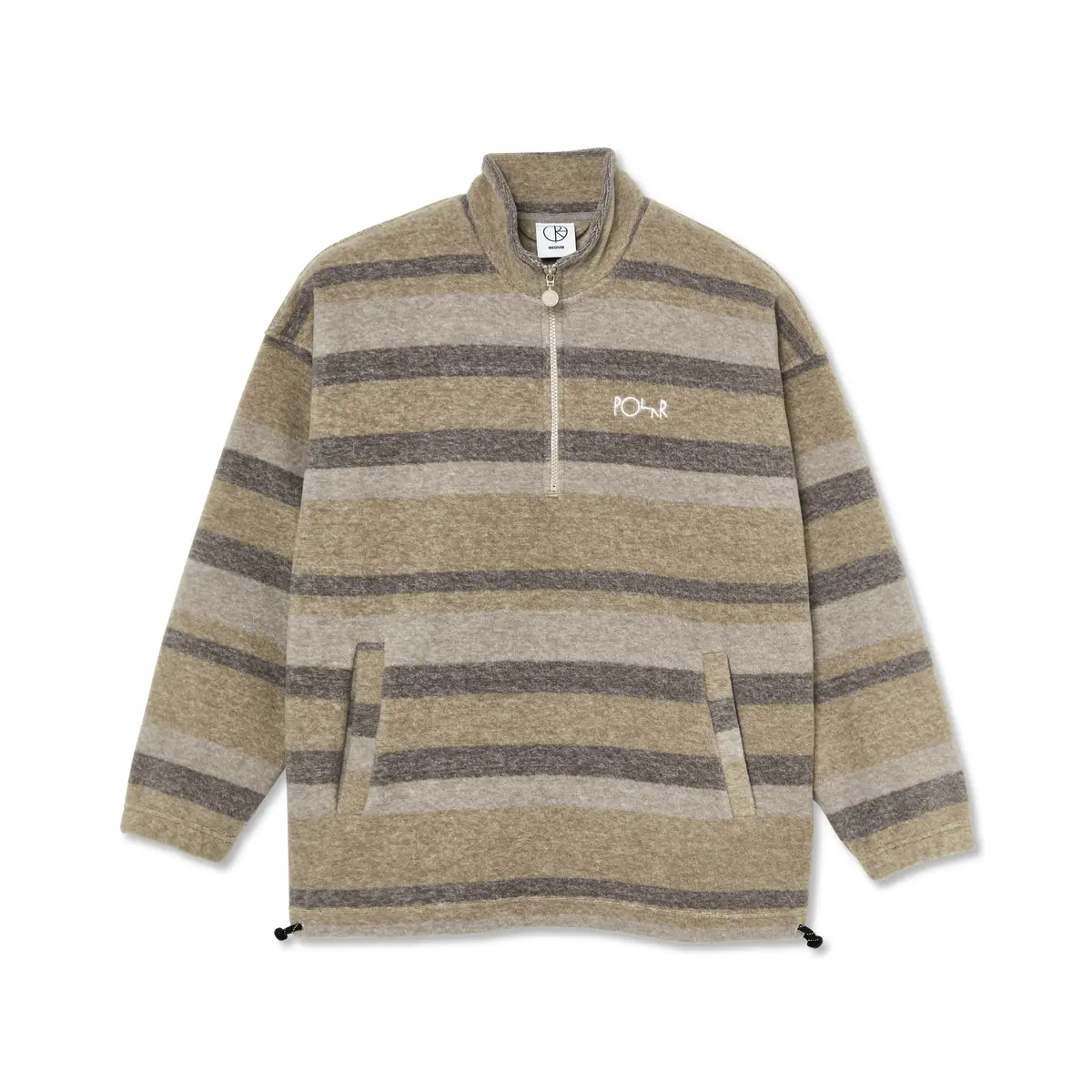 Polar Multi Stripe Fleece Pullover Light Brown 1