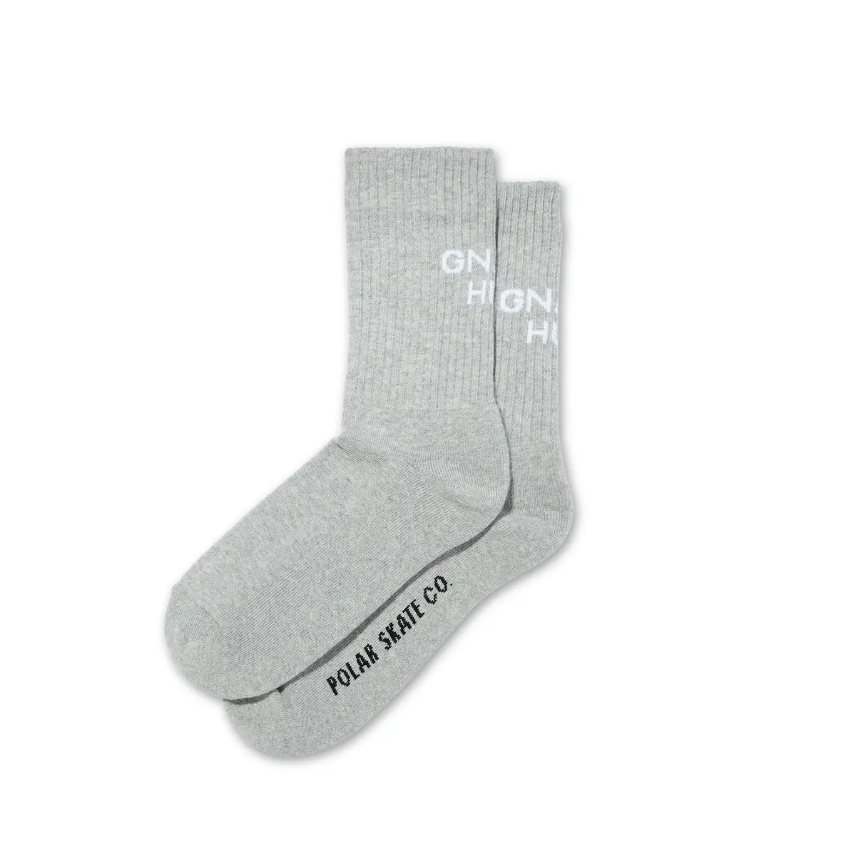 Polar Skate Co Gnarly Huh! Socks Heather Grey 1