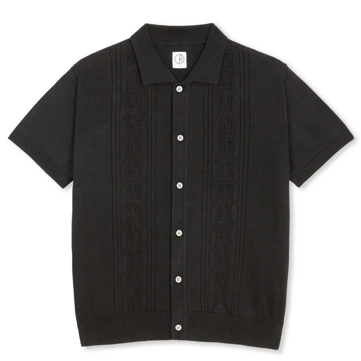 Polar Skate Co Miles Ss Cardigan Double P Black 1