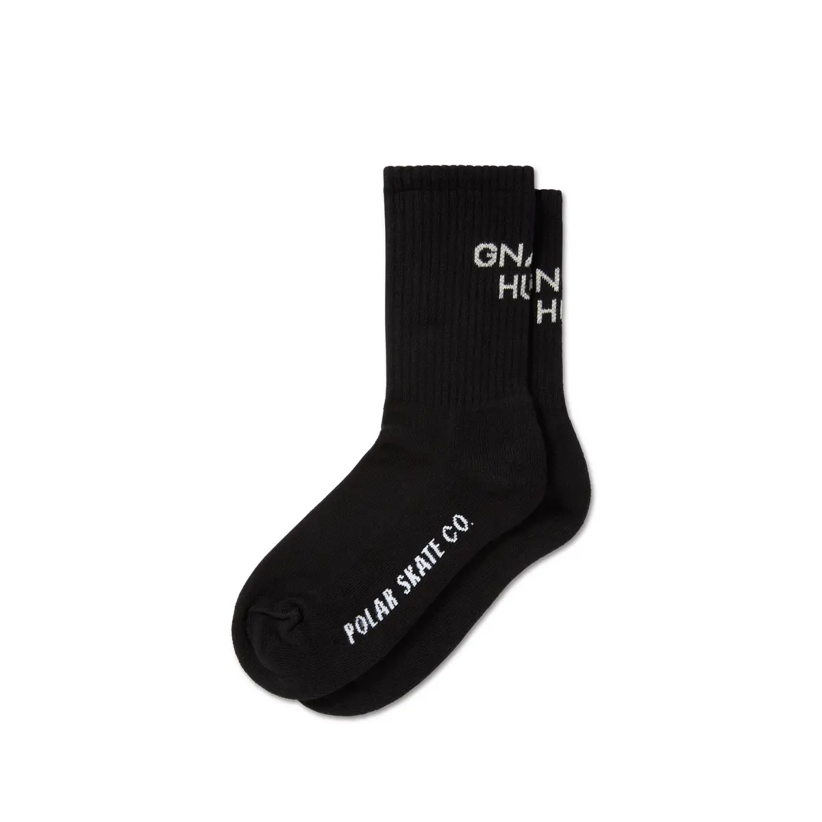 Polar Skate Co. Rib Socks Gnarly Huh! Black 1