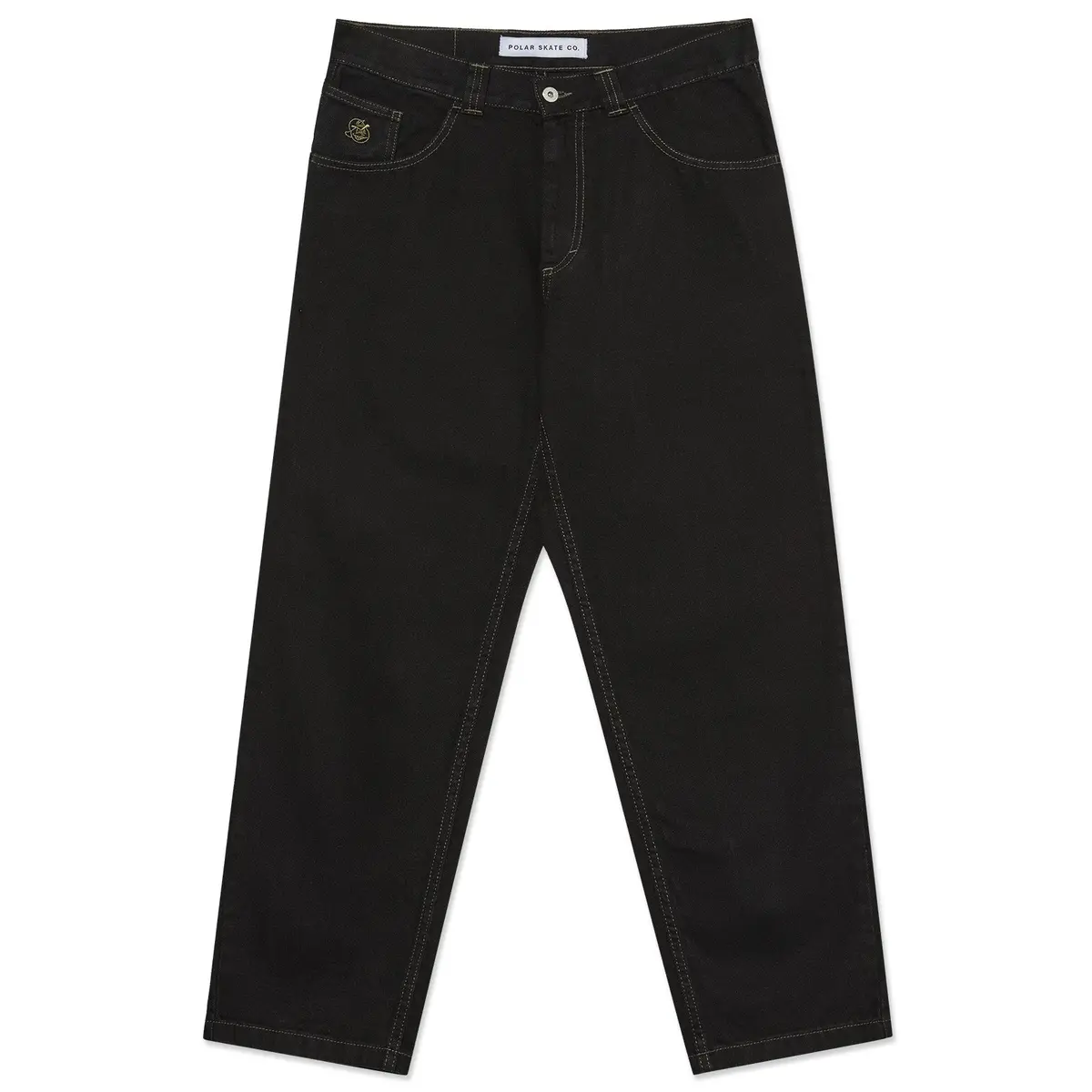 Polar Skate Co. 93! Pants Contrast Stitch Black/Dark Olive 1