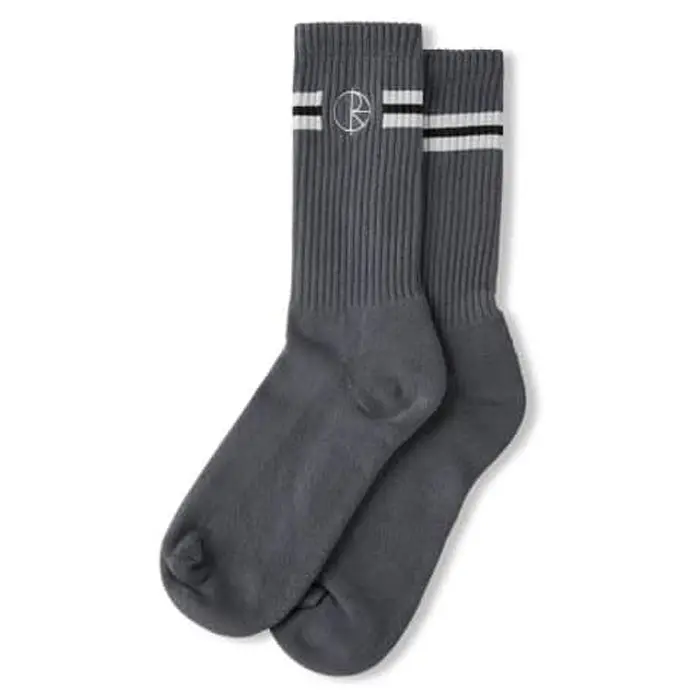 Polar Skate Co. Stroke Logo Socks Grey 1