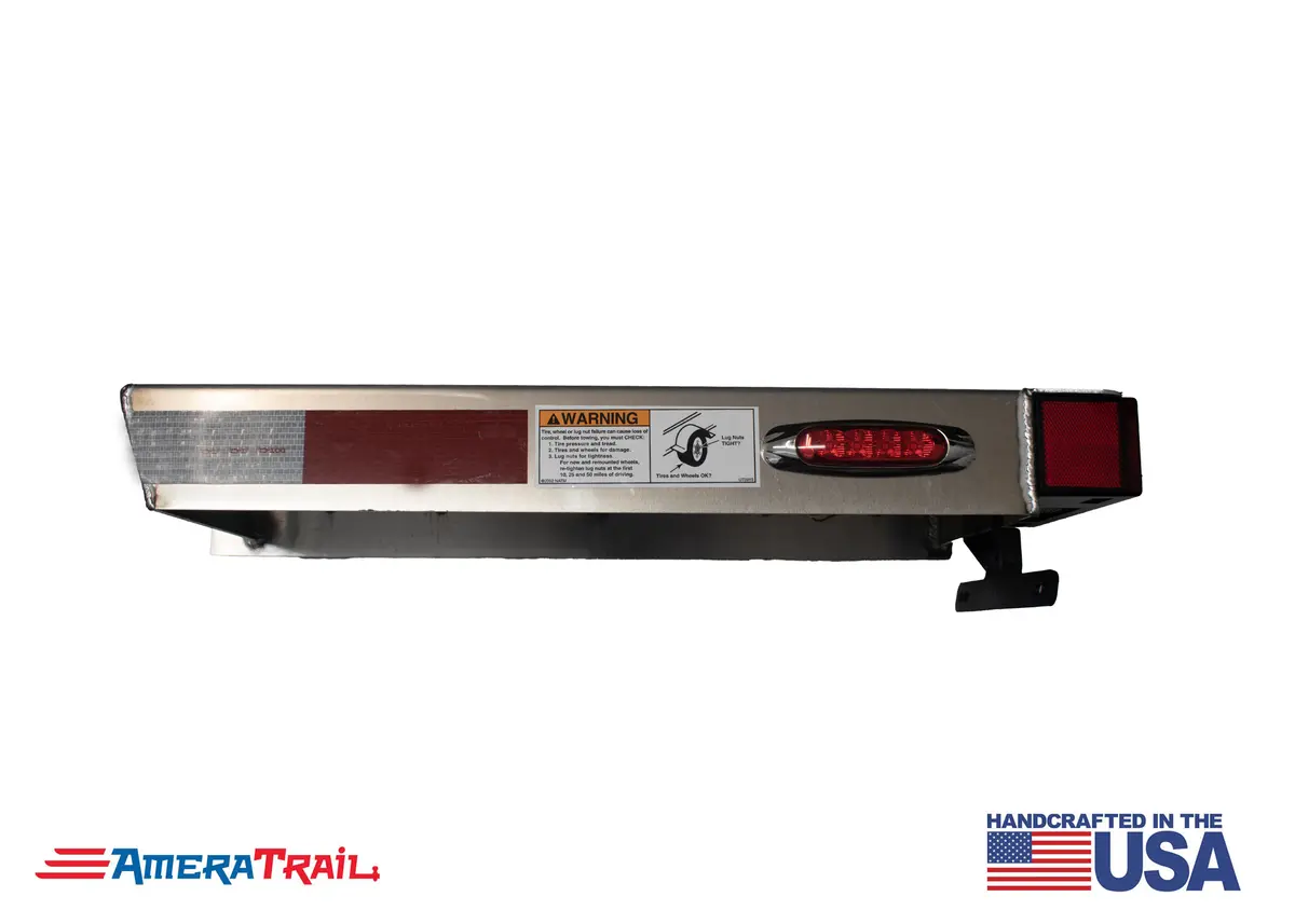 Deluxe Rear 22" / 28" Port Side / Left Side - Channel Trailer Step, Secures Fender, Includes Non-Skid Reflective Tape, And Led Light 1