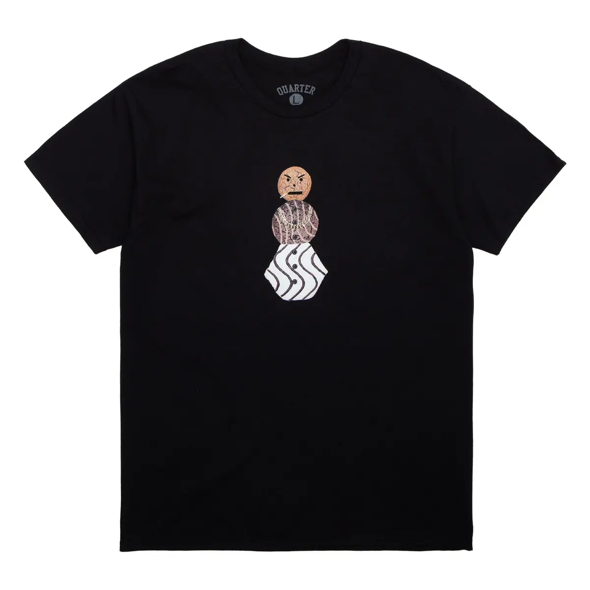 Quartersnacks Front Snackman Tee Black 1