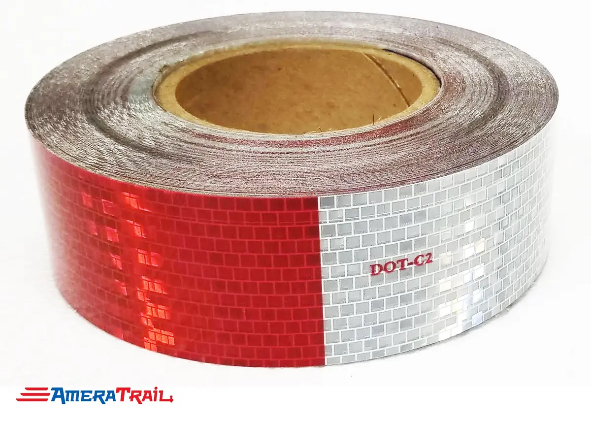 Reflective Tape Dot-C2 Ultra Bright Red & White - 150' Roll 1