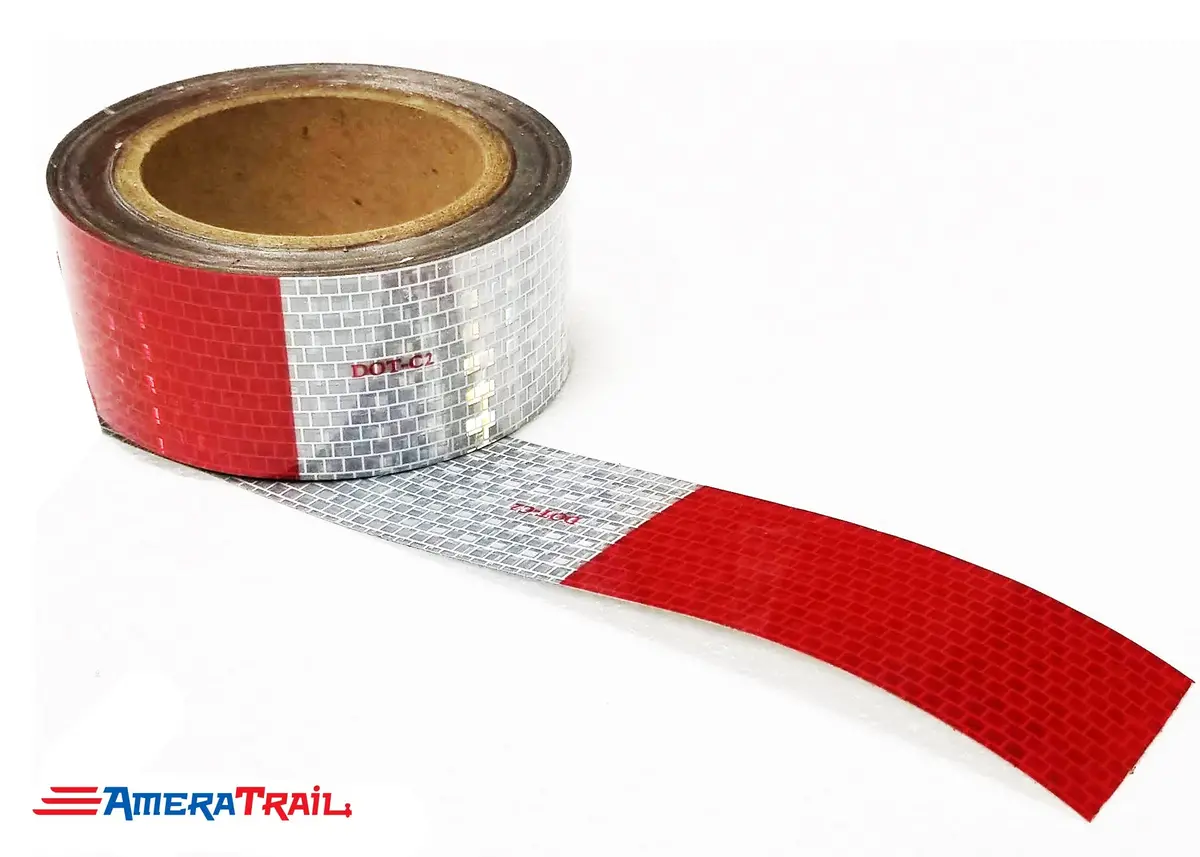 Reflective Tape Dot-C2 Ultra Bright Red & White, Sold By The Foot - Cut To Desired Length 1