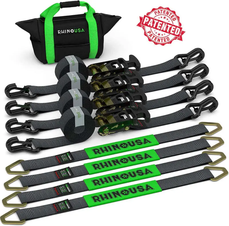2" X 8' Vehicle J Hook Tie-Down Kit By Rhino Usa 1