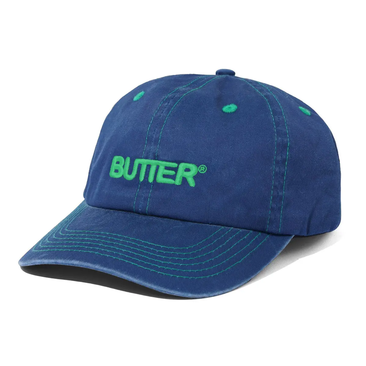 Butter Goods Rounded Logo 6 Panel Cap Navy 1