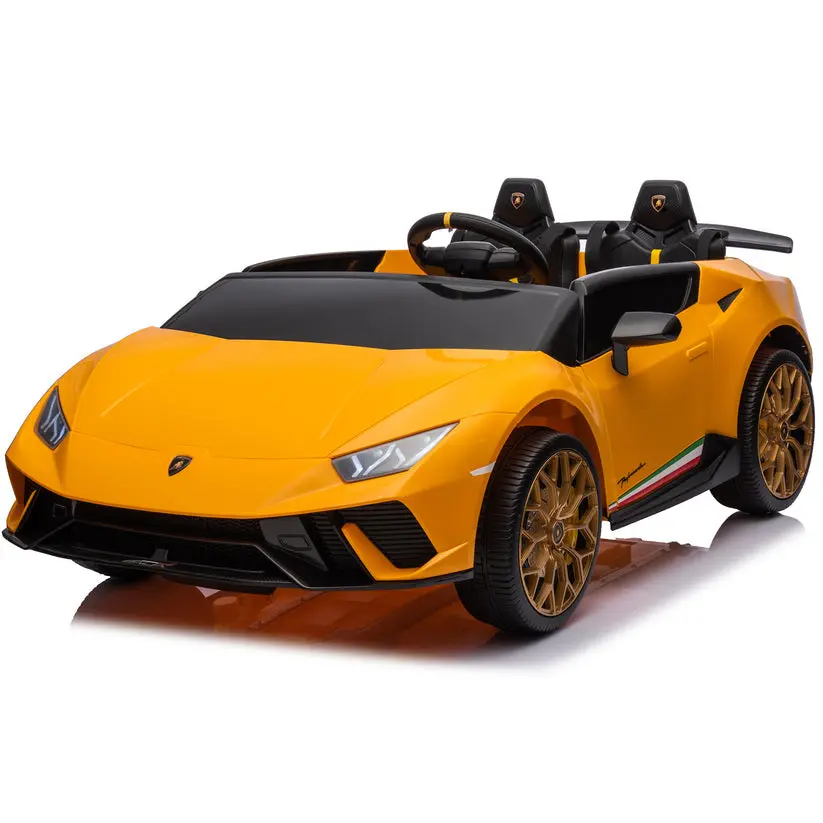 Licensed Lamborghini Huracan S311 24V 4X4 Two Seater Ride On Car Leather Seat Rubber Wheel 2