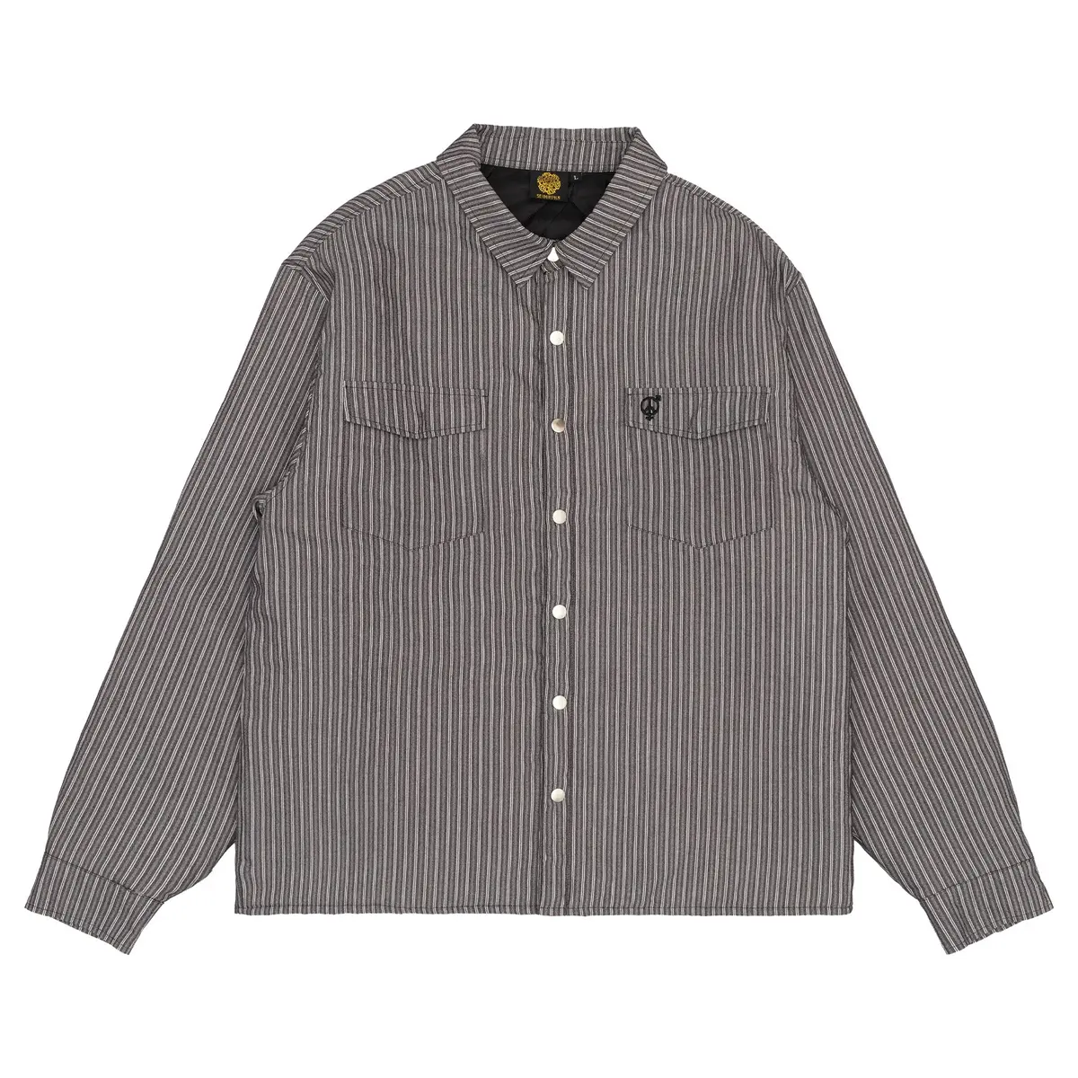 Sexhippies Insulated Snap Striped Work Shirt Grey/Black/White 1