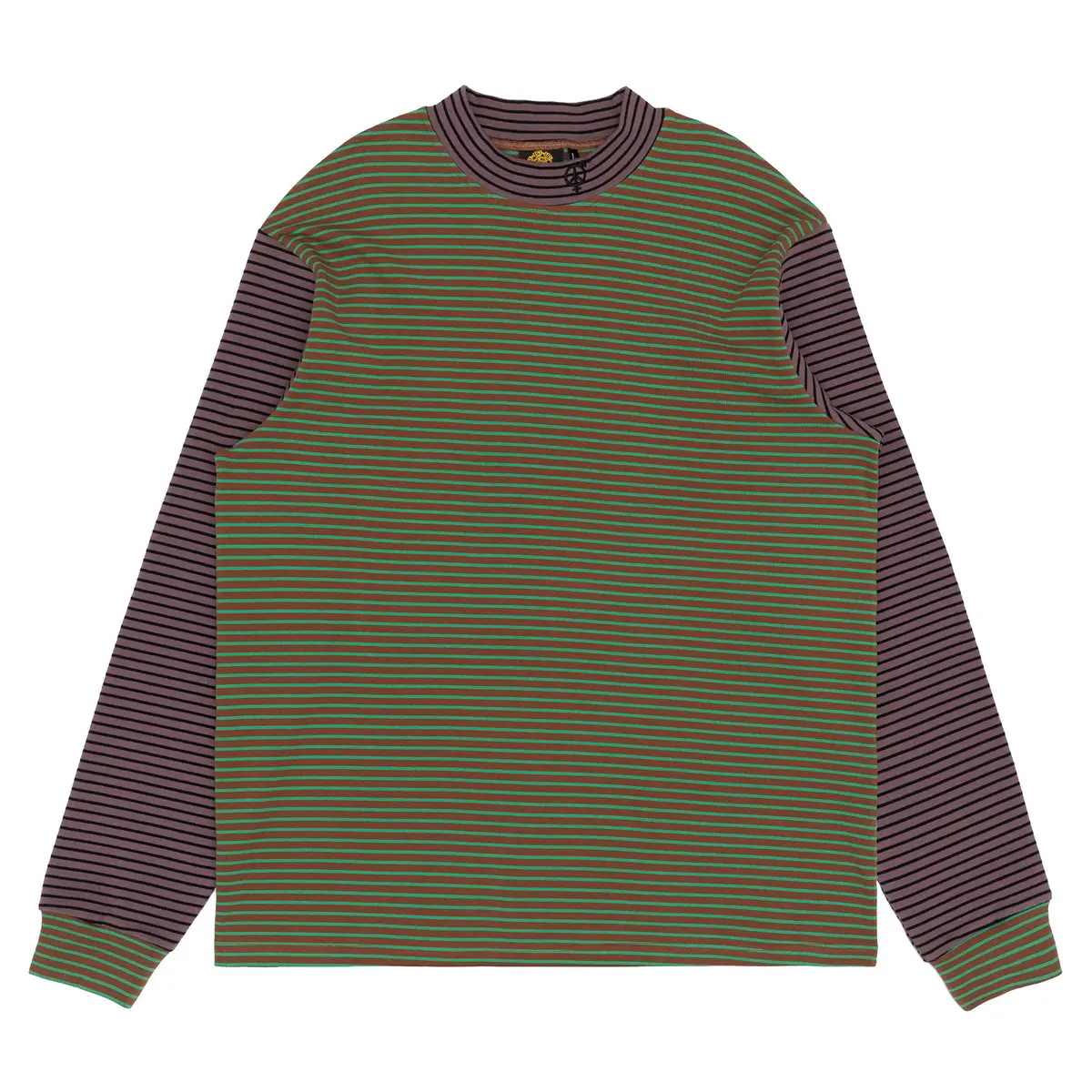 Sexhippies Striped Mock Neck 2.0 Rose/Black/Brown/Lime 1
