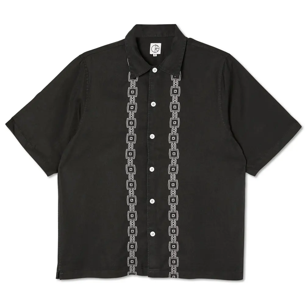 Polar Skate Co. Square Stripe Bowling Shirt Black 1
