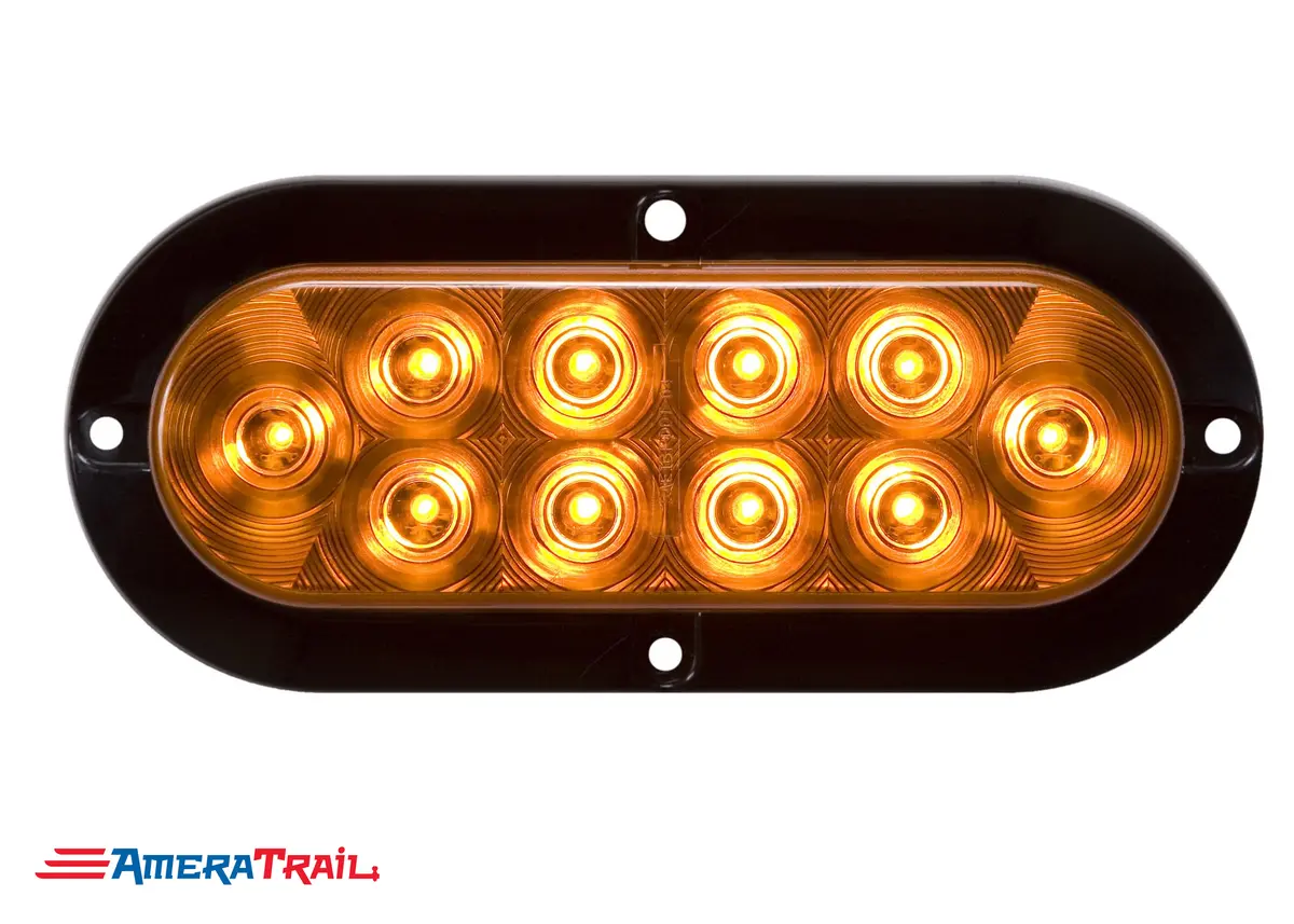 Amber Surface Mount 6" Oval Led, Side/Parking Marker, Optronics 1